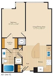 1 bed, 1 bath, 732 sqft, $1,763