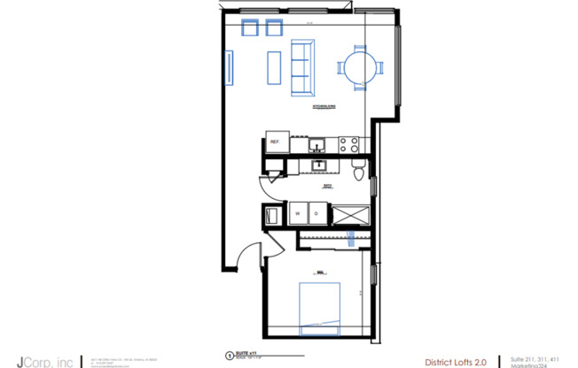 1 bed, 1 bath, 725 sqft, $1,450, Unit 411