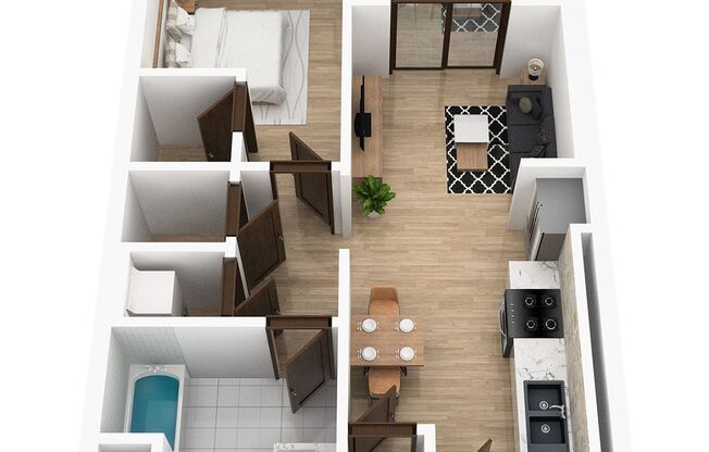 1 bed, 1 bath, 678 sqft, $2,480, Unit 504