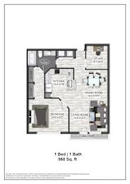 1 bed, 1 bath, $1,684
