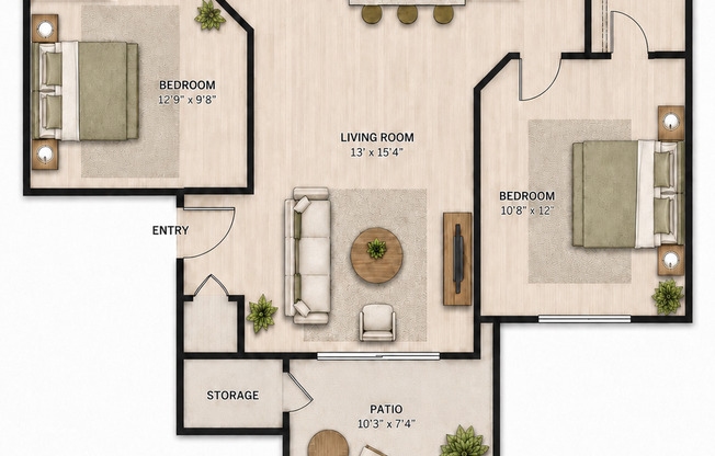 2 beds, 2 baths, 881 sqft, $1,495, Unit 227