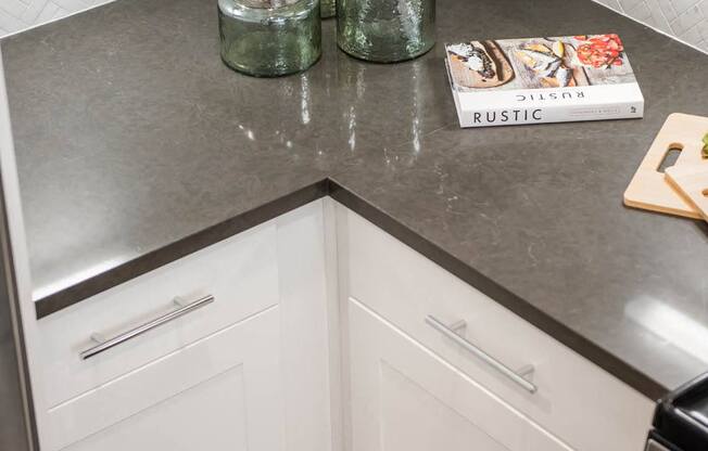 kitchen counter at Tinsley on the Park apartments