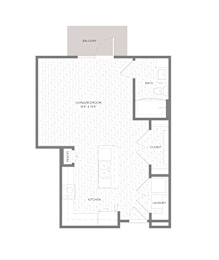 Studio, 1 bath, 590 sqft, $1,324