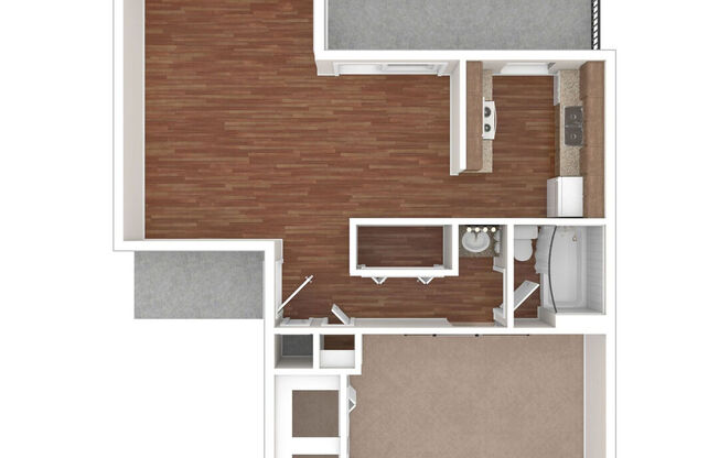 1 bed, 1 bath, 698 sqft, $745