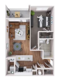1 bed, 1 bath, 772 sqft, $1,529