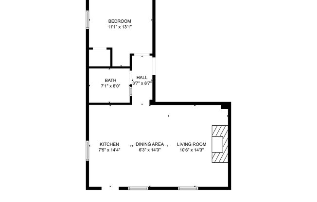 1 bed, 1 bath, 500 sqft, $1,700, Unit Unit 3