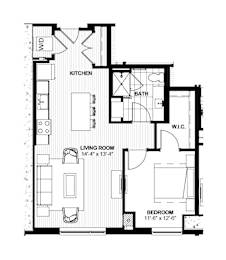 1 bed, 1 bath, 817 sqft, $2,110
