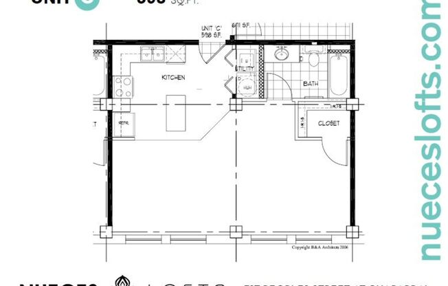 Studio, 1 bath, 598 sqft, $975