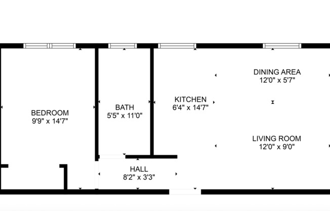 1 bed, 1 bath, 620 sqft, $1,100, Unit 201