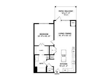 1 bed, 1 bath, 686 sqft, $1,505