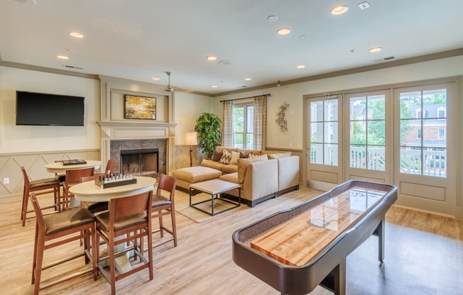 game room with shuffleboard