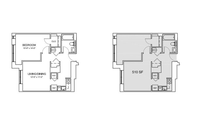 1 bed, 1 bath, 510 sqft, $1,875, Unit A-108