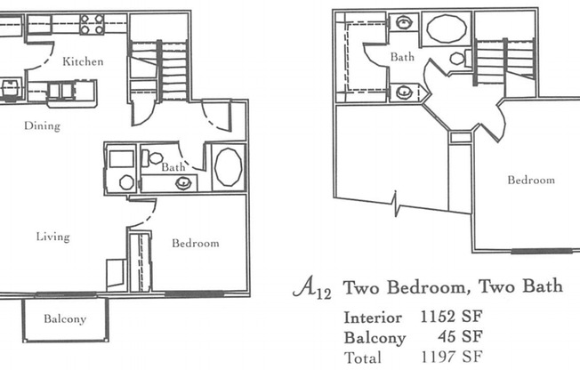 2 beds, 2 baths, 1,152 sqft, $1,950, Unit J106
