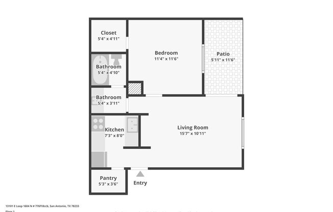 1 bed, 1 bath, 524 sqft, $1,309, Unit 7102