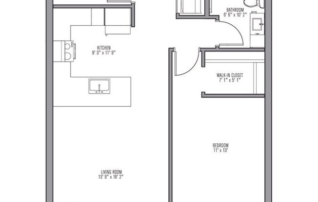 1 bed, 1 bath, 848 sqft, $1,595, Unit 214