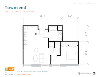 1 bed, 1 bath, 567 sqft, $814