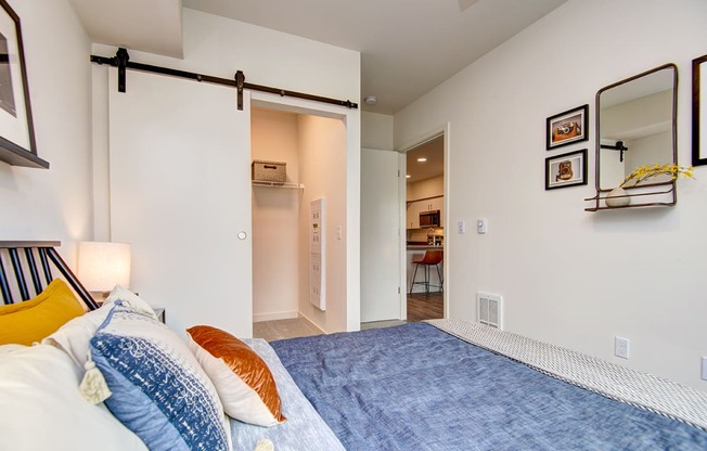 Bedroom With Closet at Hazel Apartments, Edmonds, WA, 98026