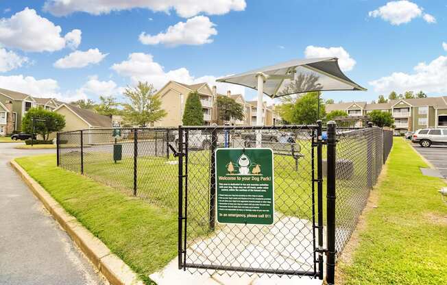 Fenced in dog park at Highlands Apartments in Bartlett, TN