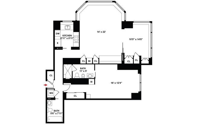 2 beds, 2 baths, 1,035 sqft, $7,500, Unit 26-D