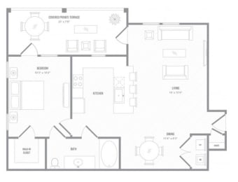 1 bed, 1 bath, 841 sqft, $1,605