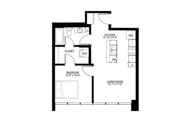 1 bed, 1 bath, 567 sqft, $1,625, Unit 907