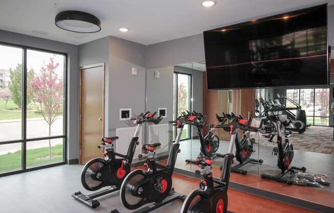 Fitness studio at Nuvelo at Parkside Apartments