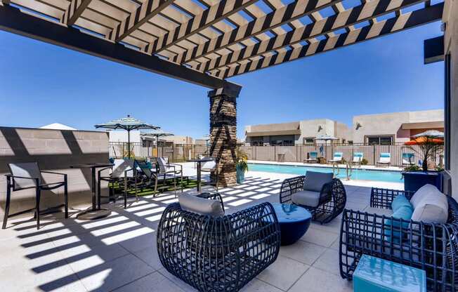 Poolside Lounge Area at Avilla Centerra Crossings, Goodyear