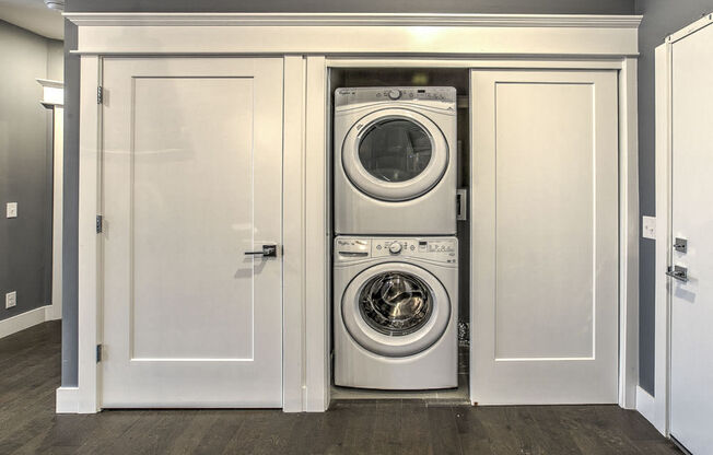 Washer and dryer available in unit at The Helen