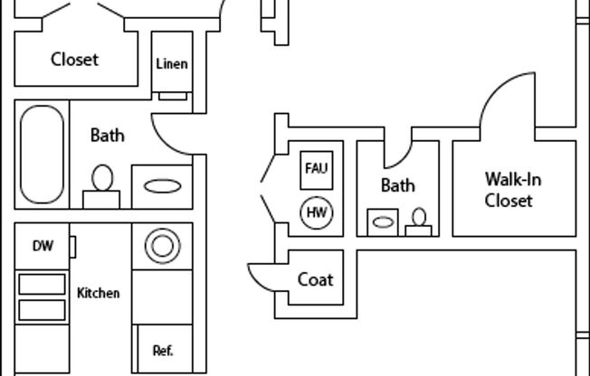 2 beds, 1.5 baths, 832 sqft, $799, Unit 219