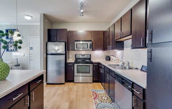 Large Kitchen with Stainless Steel Appliances