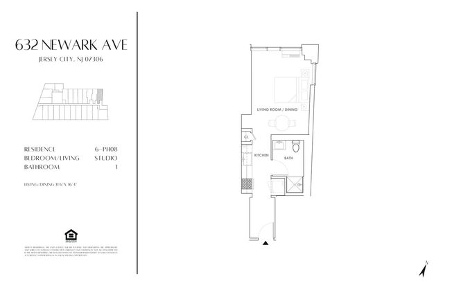 Studio, 1 bath, 440 sqft, $2,505, Unit PH08