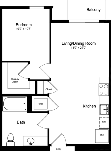 1 bed, 1 bath, 661 sqft, $3,895, Unit 621