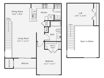 1 bed, 1 bath, 1,081 sqft, $3,119