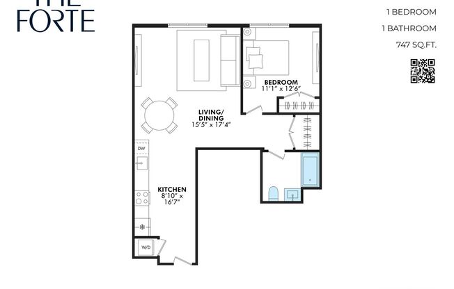 1 bed, 1 bath, 700 sqft, $3,199, Unit APT. 516