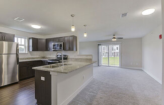 End style apartment kitchen and living room