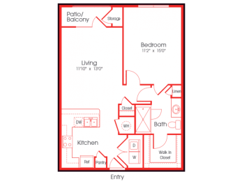 1 bed, 1 bath, 695 sqft, $1,747