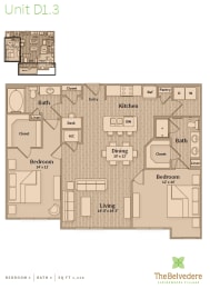 2 beds, 2 baths, 1,228 sqft, $1,854