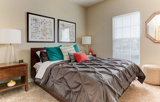 Bedroom with abundant natural light at The Bradford at Easton Apartments in Columbus, OH