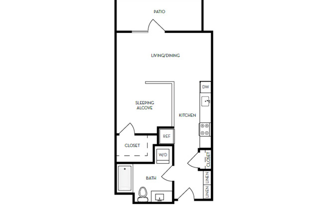 Studio, 1 bath, 607 sqft, $3,011