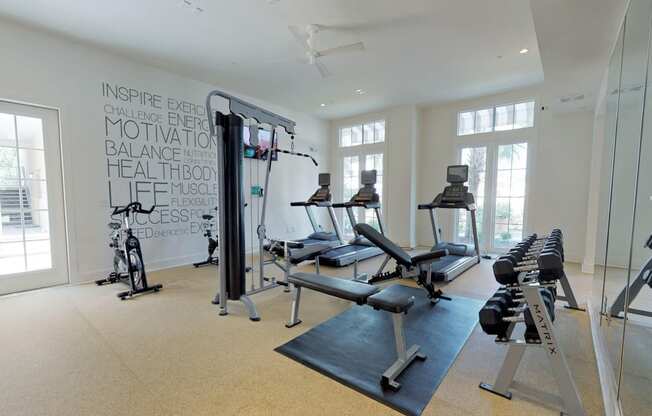24/7 fitness center at Link Apartments® Mixson, North Charleston, SC, 29405