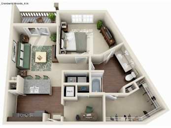 1 bed, 1 bath, 838 sqft, $1,546