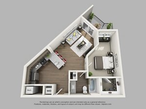 1 bed, 1 bath, 716 sqft, $1,400