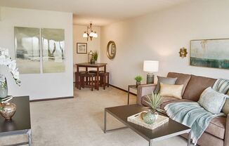 Living Room at Cambridge Towers Apartments, Hopkins, MN, 55343