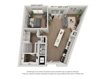1 bed, 1 bath, 850 sqft, $2,175