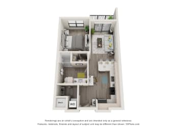 1 bed, 1 bath, 590 sqft, $1,389
