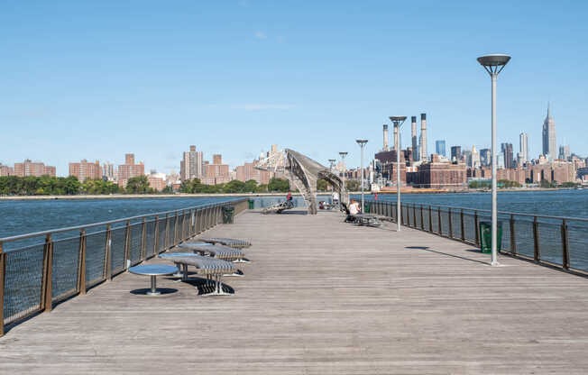 Enjoy the waterfront views at Grand Ferry Park, less than a mile away.