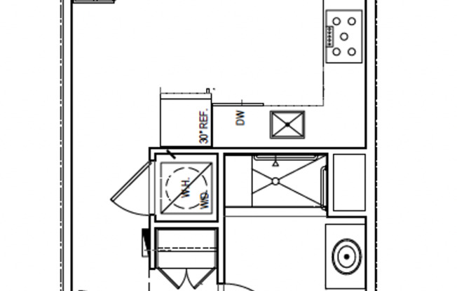 Studio, 1 bath, 460 sqft, $1,612, Unit 215