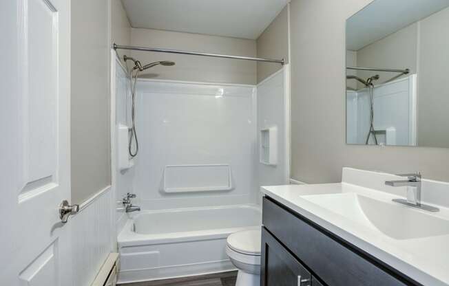 a bathroom with a toilet sink and bathtub