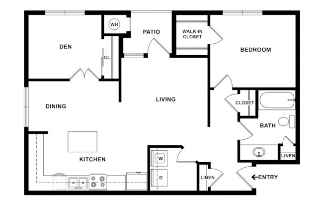 2 beds, 1 bath, 939 sqft, $1,375