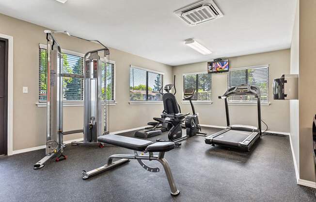 Fitness center at Woodland Villa, Westland MI by 96 and 275